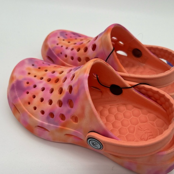 Joybees Active Clog Girls Pink Peach Orange Tie Dye Slides Sandals New - Picture 5 of 5